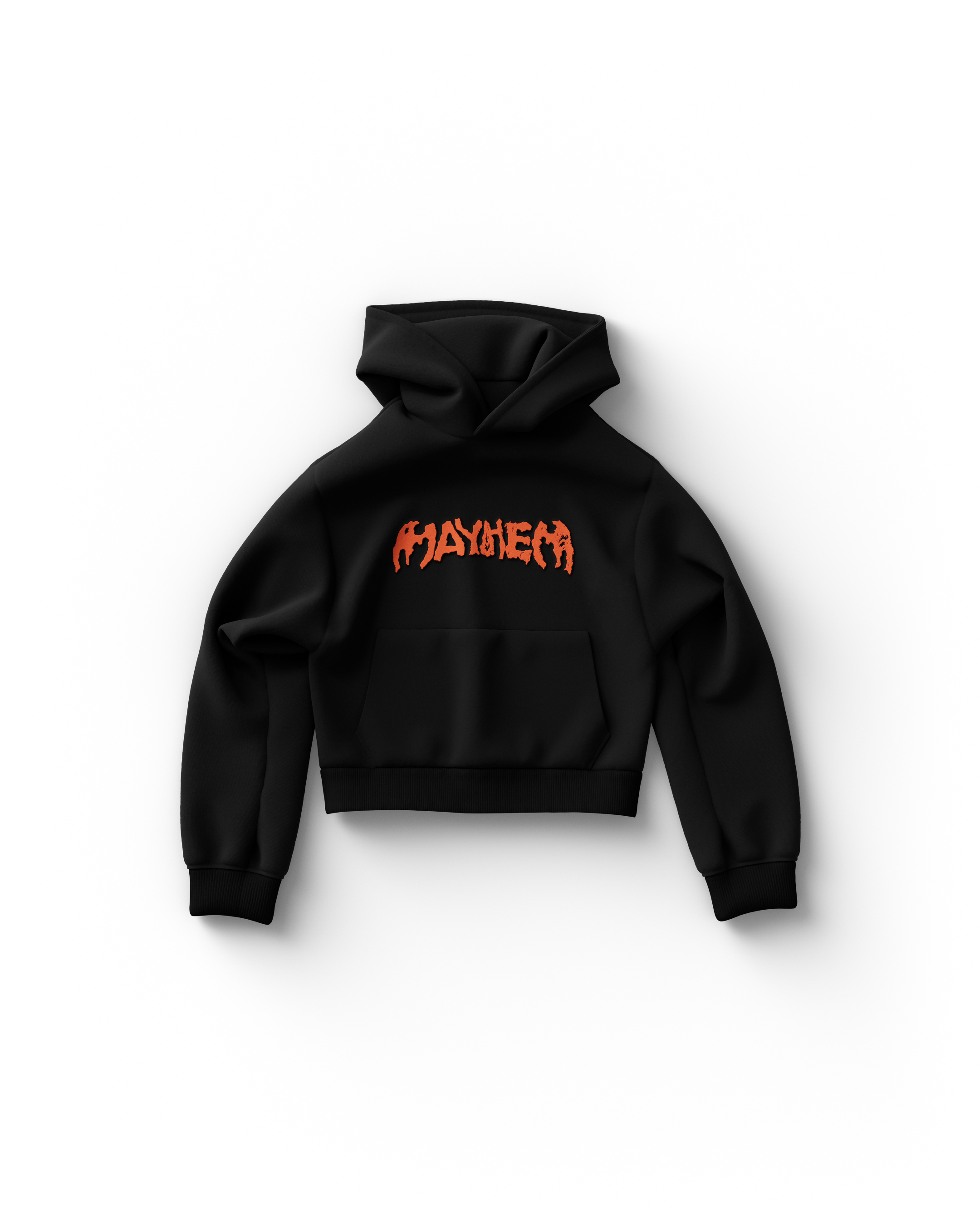 Hoodie Noir et Orange Cropped